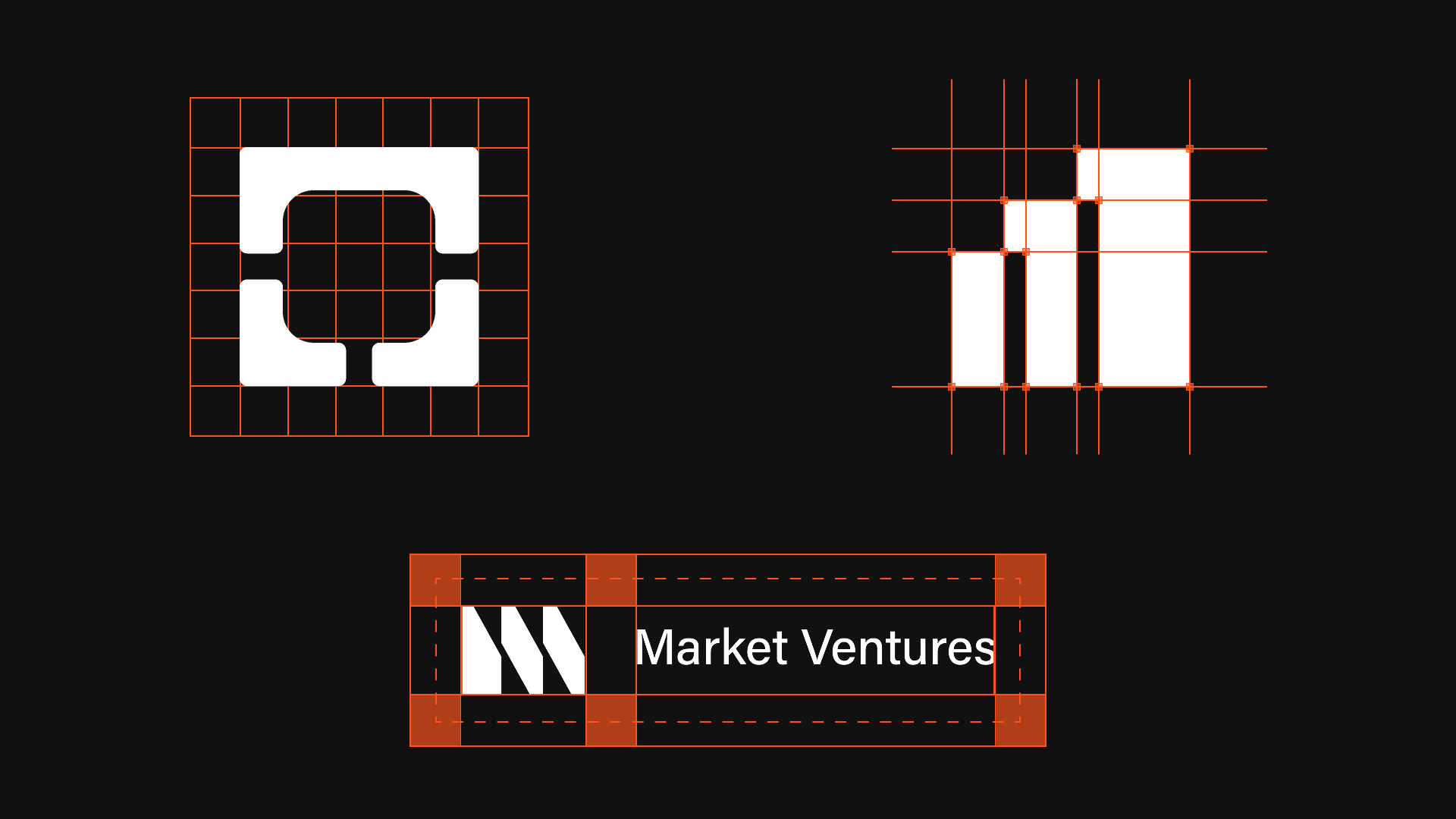 Logo construction grid vs base grid vs clear space grid